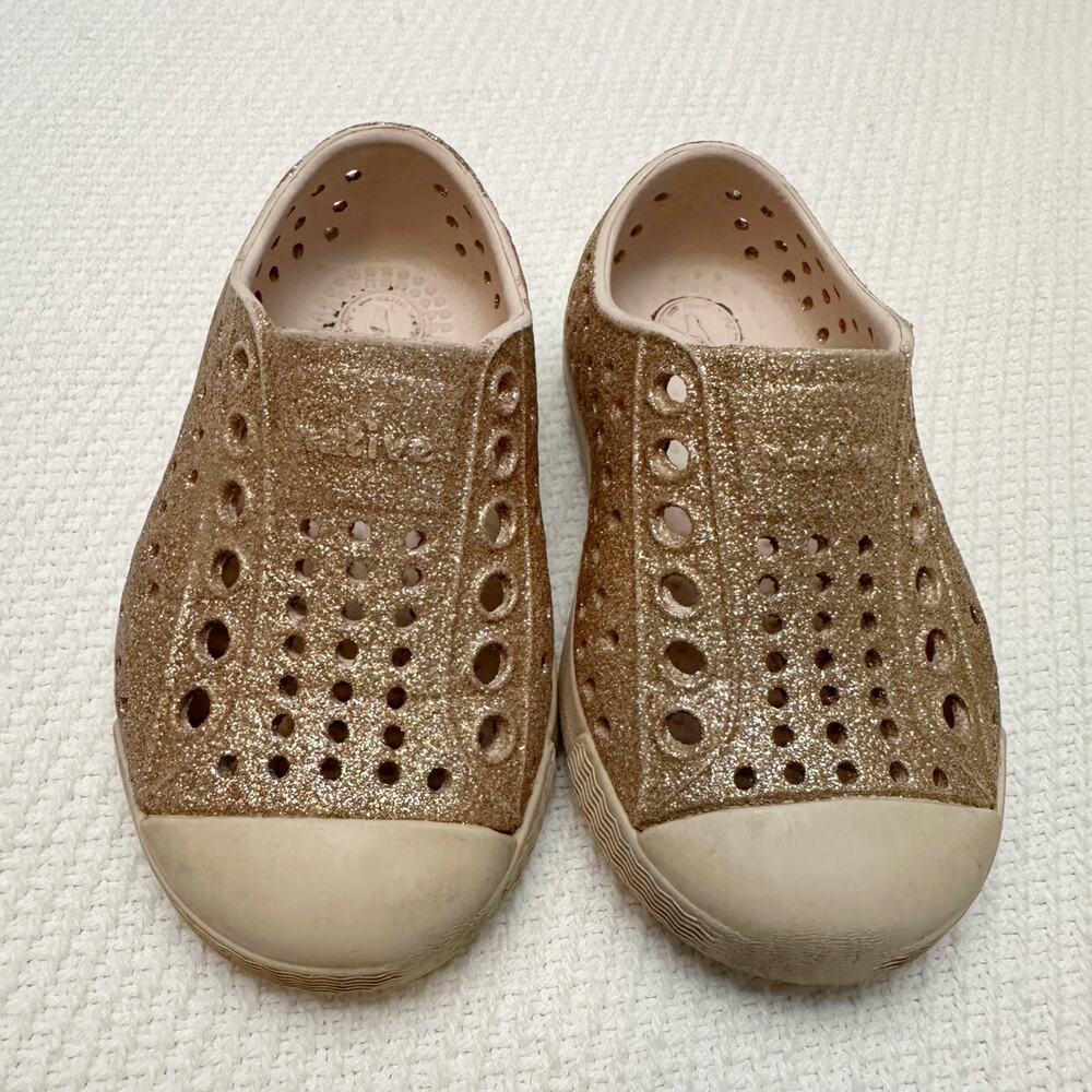 Native Jefferson Bling Rose Gold Sparkle Shoes